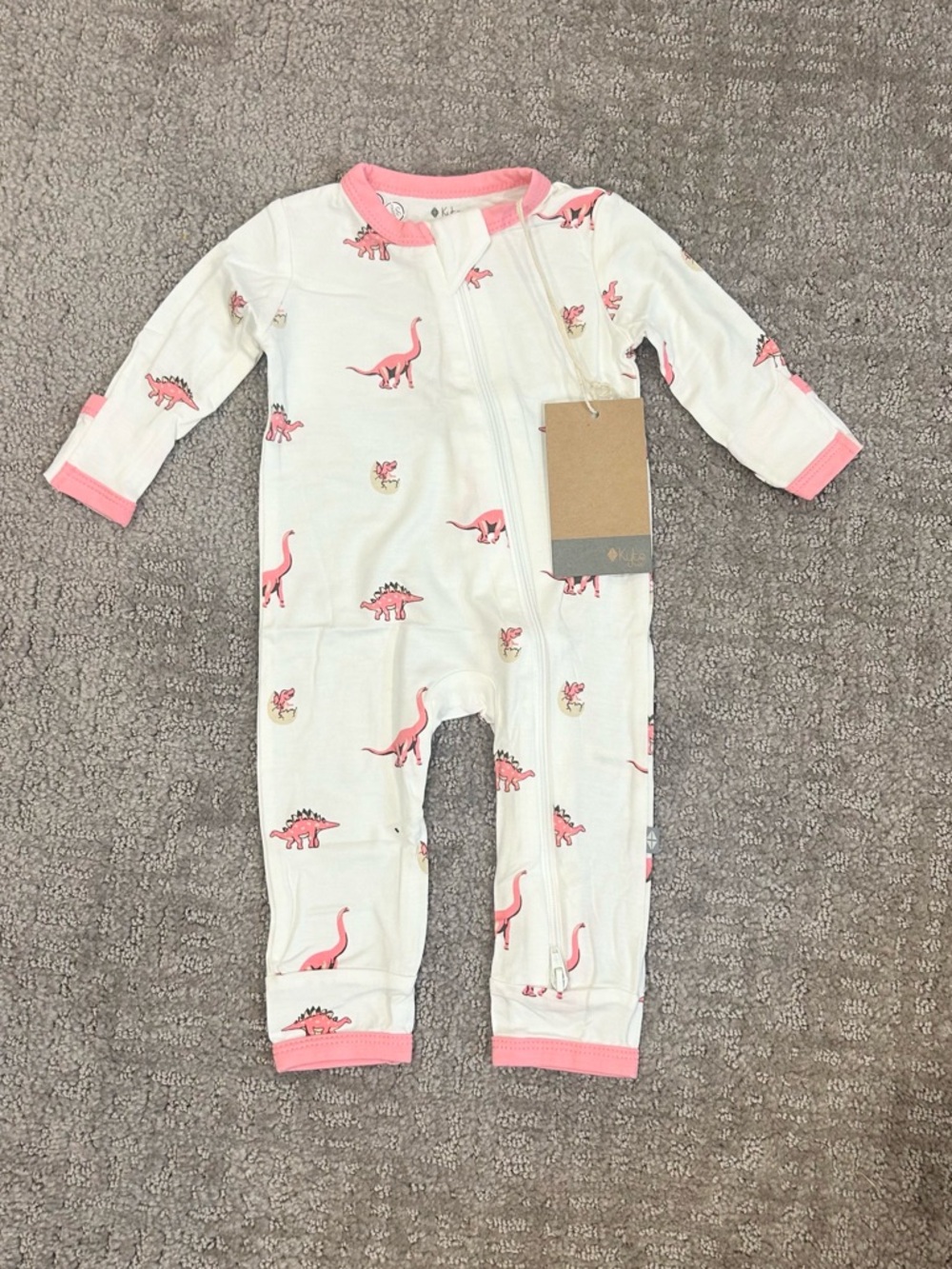 NWT Kyte Baby Jurassic Rose Zip Romper